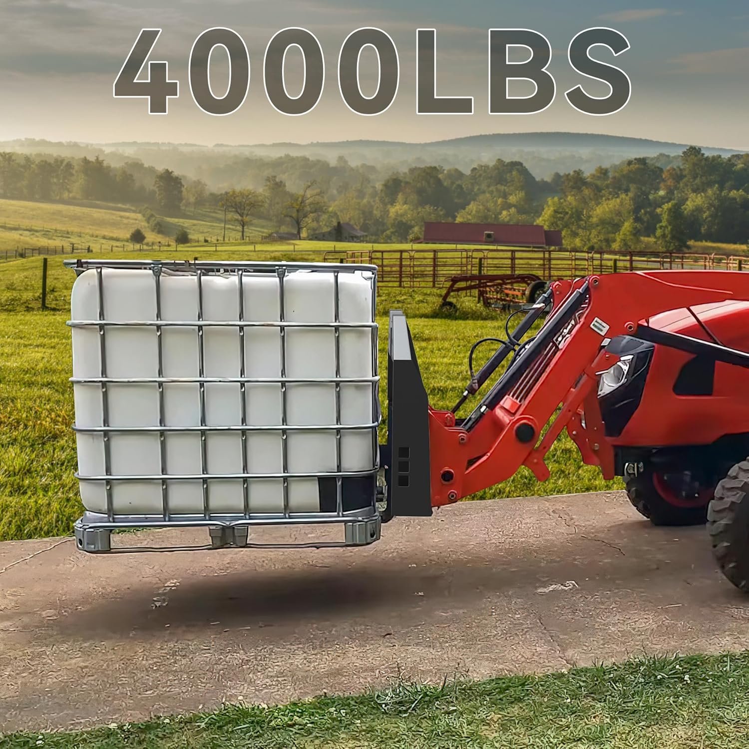 YINTATECH 45" Skid Steer Pallet Fork Frame Pallet Forks 4000lbs 48" Fork Blades for Kubota Bobcat Skid Steer Quick Tach Loaders Tractors skid steer