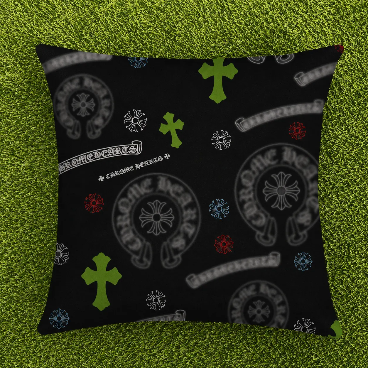 Black Cross Design Gothic Throw Pillow - 18x18 in, Zipper-Secure Fill, Gothic Cross Style Room Decor Accent, Throw Pillows for Couch, Bed