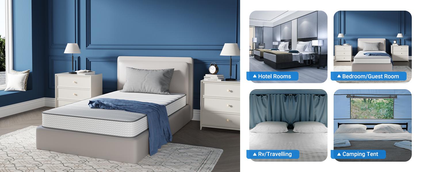 Avenco Snug Memory Foam Mattress with SmartS Coil Springs Flippable Double-Sided Sleep AirBreeze Cover 6/8/10/12/14 Inch Medium Foam for Cool Sleep Twin Full Queen King Sizes