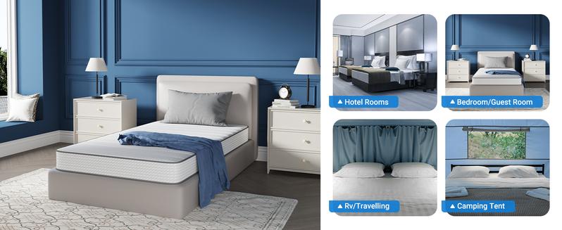 Avenco Snug Memory Foam Mattress with SmartS Coil Springs Flippable Double-Sided Sleep AirBreeze Cover 6/8/10/12/14 Inch Medium Foam for Cool Sleep Twin Full Queen King Sizes