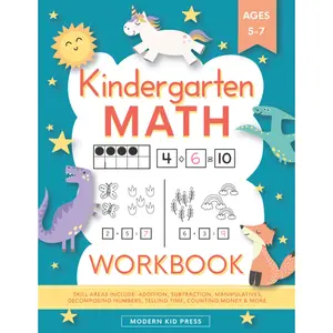 Kindergarten & 1st Grade Math Workbook – Fun Addition & Subtraction Worksheets - Paperback