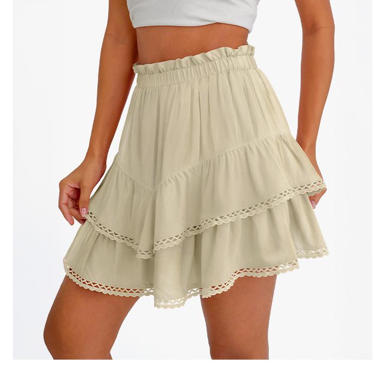 Automet Flowy Shorts for Women Casual Boho Ruffle Tiered Skorts High Waist Mini Skirts Golf Tennis Crochet Shorts Fallreshness