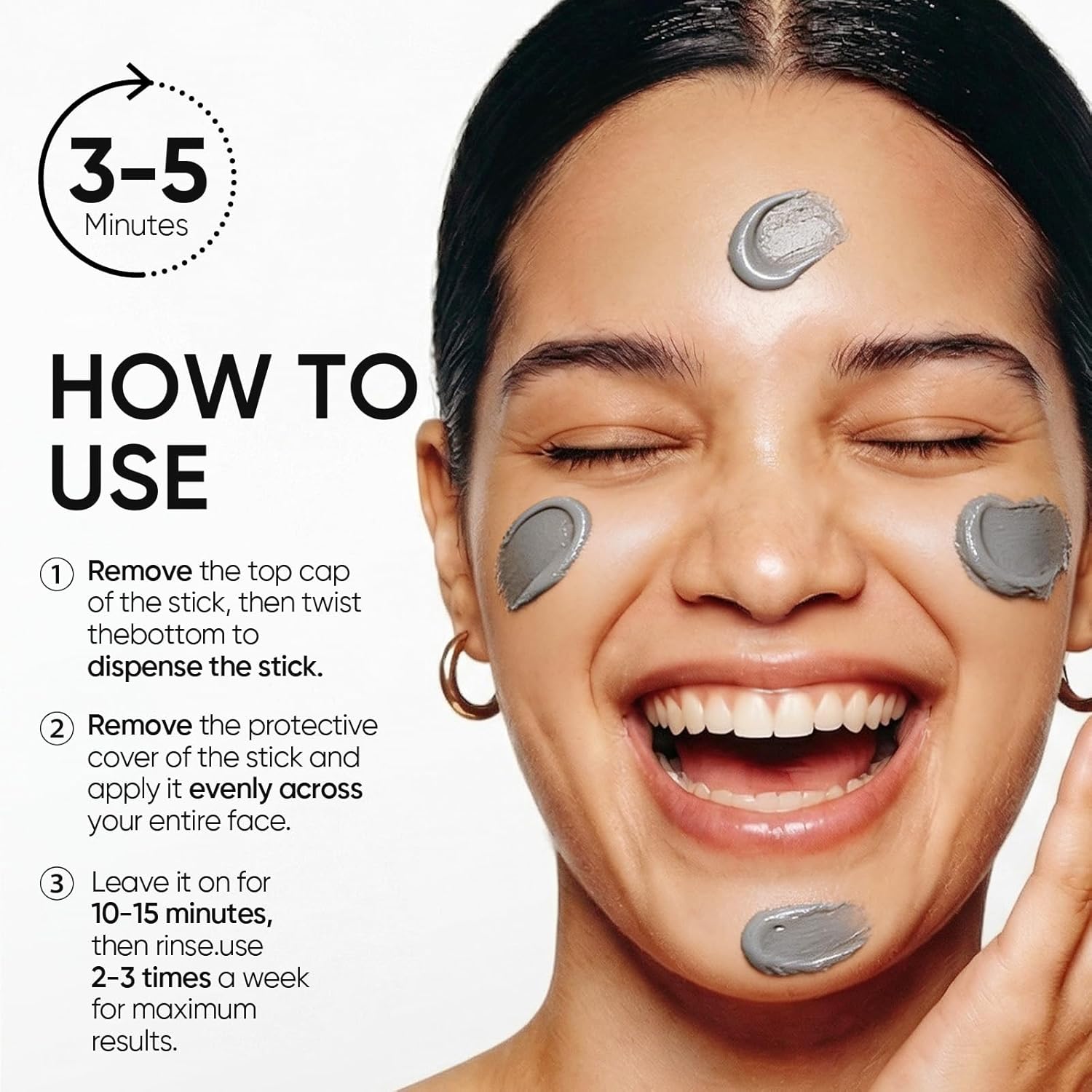 Tivlon Deep Pore Cleansing Blackhead Remover Face Mask Stick, Mud Mask with Natural Alaska Volcano Clay, Gentle Exfoliating, Smoothing Skin, Non-Drying, Skincare Facial Mask,travel essentials sohochic