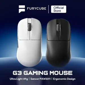 FURYCUBE G3 Wireless Mouse for Gaming,2.4G/Wired Mode Switch Gaming Mouse with Anti-slip Sticker,PAW 3311 Bluetooth-compatible Connectivity Ergonomics Mouse, Office DesktopLaptop Computer PC Accessories, Stocking Fillers Gift, Lightweight