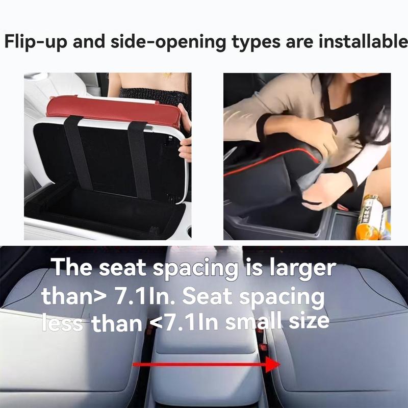 2026 New 5-in-1 Car Armrest Cushion with Height Extension Tissue Box and Storage Bag Starry Roof and Charging Function Memory Foam Central Console Armrest Pad for Car Interior
