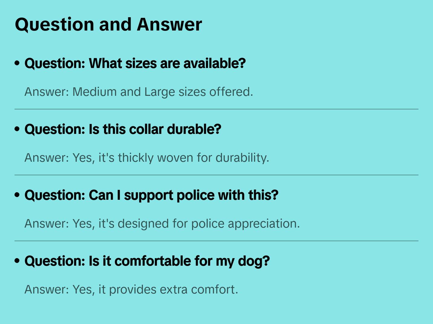 Thin Blue Line Dog Collar