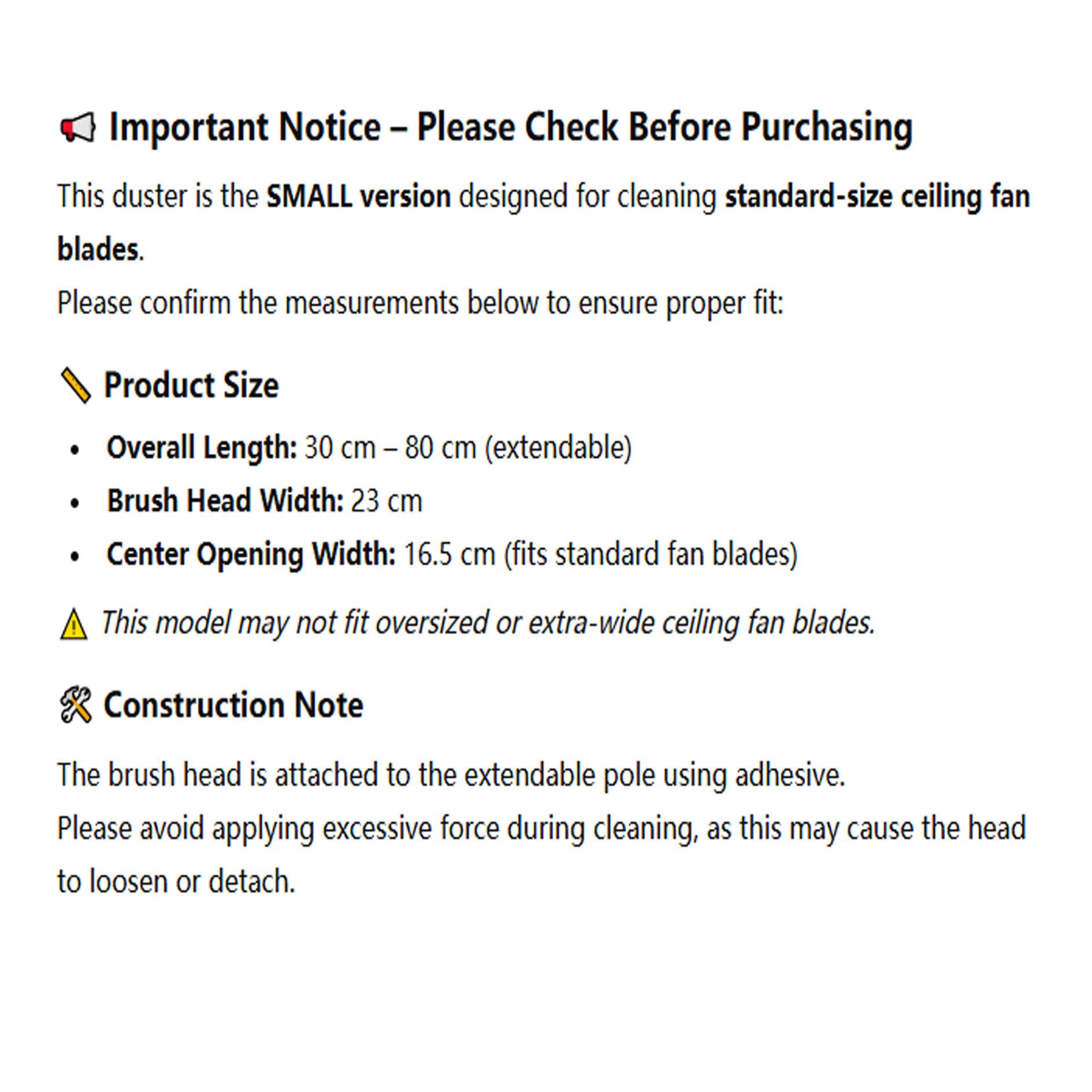 Extendable Ceiling Fan Duster with Long Handle - Microfiber Dust Cleaner for High Ceilings, Reusable & Washable, Effortless Home Cleaning Tool