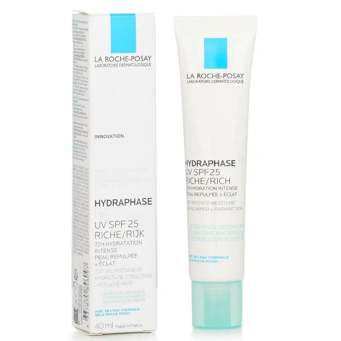 La Roche-Posay Hydraphase HA UV Soothing Hyaluronic Day Cream with SPF25, Riche Formula, 40ml Sunscreen Moisturizer, Soft Skin