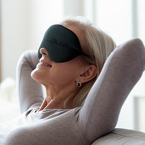 Brownmed - IMAK Weighted Eye Pillow - Cooling Sleep Eye Mask & Shade with ErgoBeads Gel Soothing