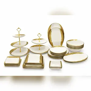 Luxury 20-Piece Ceramic Dinnerware Set | Oval Serving Plates, Bowls & Plates | Elegant Kitchen Tableware