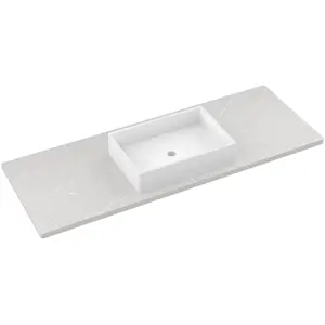 Vanderloc 61" Silestone® Quartz Vanity Top Single Vigo Centered Sink