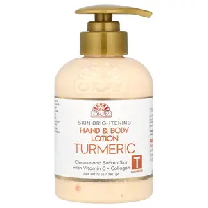 Okay Pure Naturals Skin Brightening, Hand & Body Lotion, Turmeric, 12 oz (340 g)