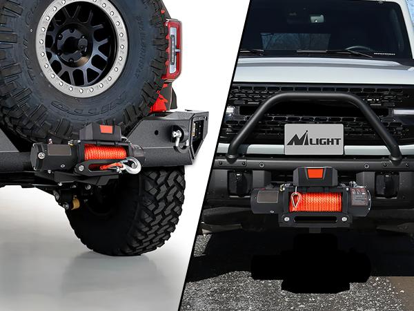 Nilight Universal Trailer Hitch Winch Mounting Plate 10 x 4 1/2 Winch Bracket Winch Mounting 2 Inch Receiver Hitch Heavy Duty Steel 15000Lbs Capacity for ATV UTV SUV Truck Pickup Boating Accessories