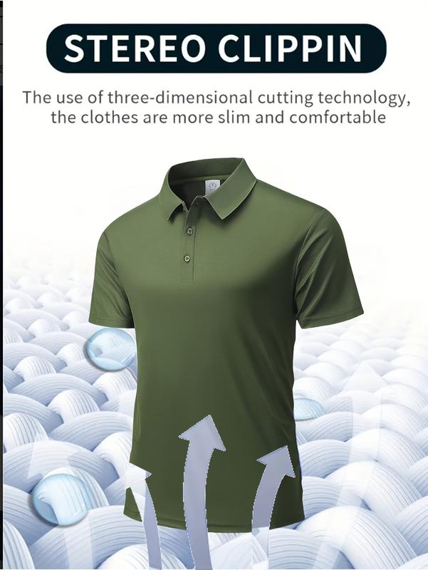 8-Pack summer lapel-neck men's short-sleeved shirts, ice silk seamless polo shirts, casual sportswear men's tops, ideal for business, work, dating and home wear, a must for travel casual style, business casual, travel clothing, fashion tops, modern fashio