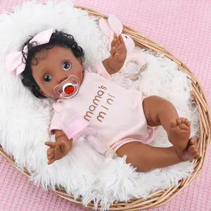 [WOOROY] Reborn Baby Doll - 16 In Lifelike Baby Girl Doll, African American Skin, Cute Cloth Body Doll, Perfect Christmas & Birthday Gift for Kids 3+