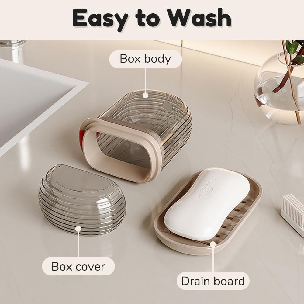Travel Soap Box - Portable Soap Container with Lid, Leak Proof Design for Shower Bath and Bathroom Use Soap Travel Case Bar
