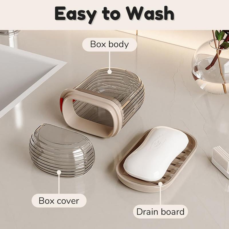 Travel Soap Box - Portable Soap Container with Lid, Leak Proof Design for Shower Bath and Bathroom Use Soap Travel Case Bar