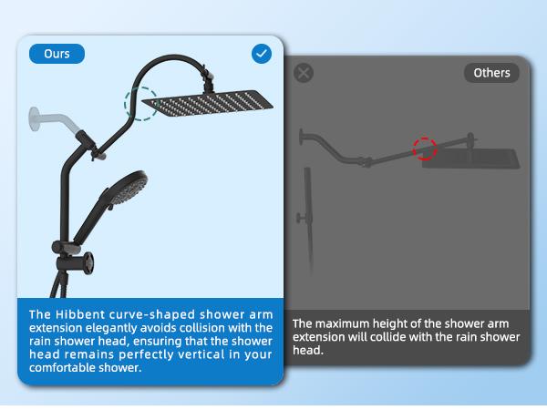 Hibbent Upgraded All Metal 10"Rainfall Showerhead Combo, High Pressure Shower Head with 10-Spray Mode Handheld, Innovative 4-way Diverter with Pause Mode, 71'' Shower Hose and Handheld Holder, Black