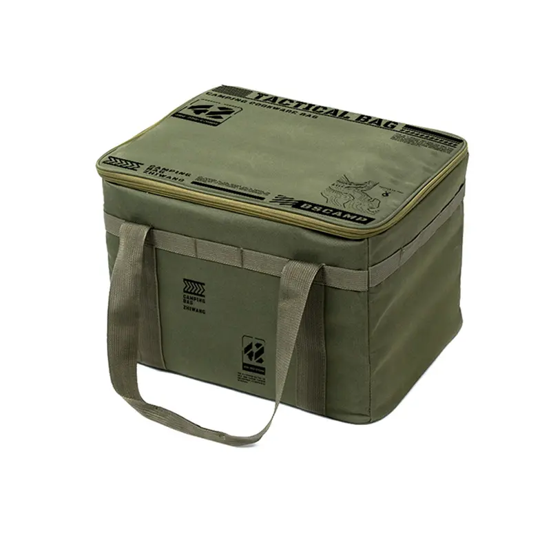 Outdoor travel storage bag, large-capacity tactical storage bag for cookware, shockproof gas canister storage bag, camping and picnic bag for outdoor utensils, can include a tabletop weekender gym bedroom use weekend trip air easy carry water resistant