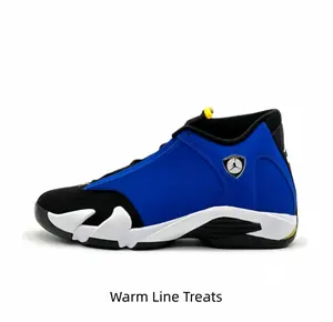 Men's Royal Blue Black Mid Top Basketball Shoes - Retro 90s Style Athletic Sneakers White Sole Streetwear Fashion
