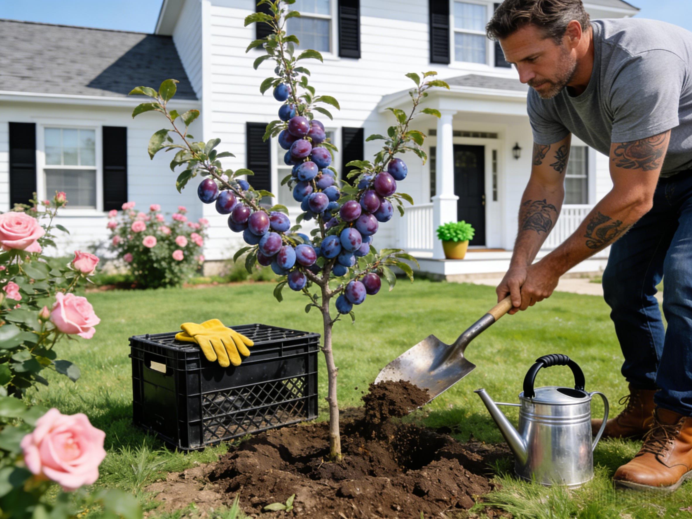 Live Exclusive  Heirloom Non-GMO Grafted Plum Tree Sapling – Live Perennial Fruit Tree for Outdoor Garden & Backyard Planting