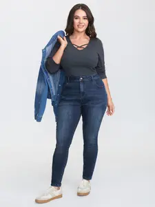 【Summer Turn-Up】【Butt Lifting】BlOOMCHIC plus size Supersoft Stretchy Skinny-Fit Jeans BBL [M-6X] 2026 Summer Pick for Mother's Day