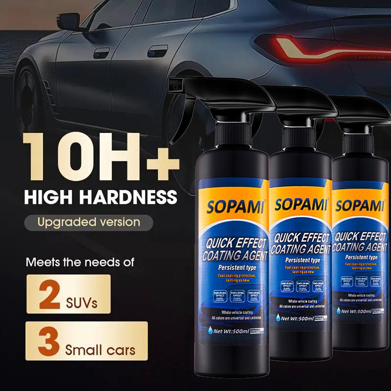 SOPAMI Super Hydrophobic Nano Ceramic Coating Kit, Car Liquid Ceramic Coating Kit, Hydrophobic Glass Coating Polish, Car Care, Anti-aging, Polishing, High Gloss, Long Time Maintenance, With Sponge And Rag
