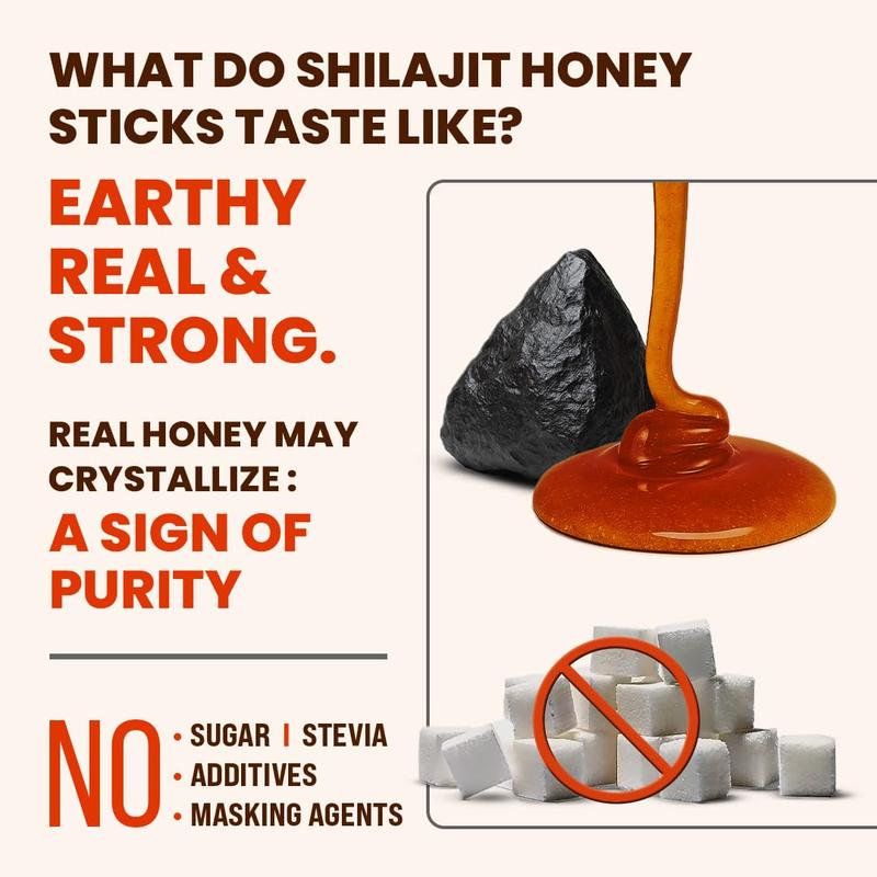 Natruveda, Himalayan Shilajit Honey Sticks for Men & Women - 75%+ Fulvic Acid & Trace Minerals - Raw Honey, Saffron & HimalayanShilajitResin - Stamina, Performance & Energy Support