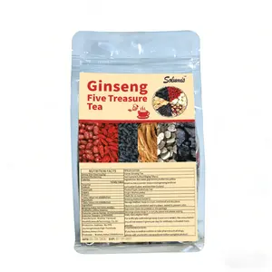 Ginseng Five Treasure Tea Formula for Men & Women Natural Herbal Ingredients Traditional Beverage Organic Detox Cleanse Christmas Thanksgiving Value Pack