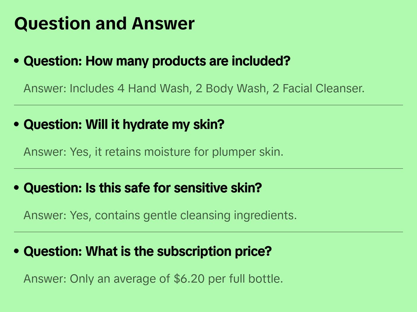 Complete Refill Bundle of Facial Cleanser, Body Wash, Hand wash, Skin Care Kit