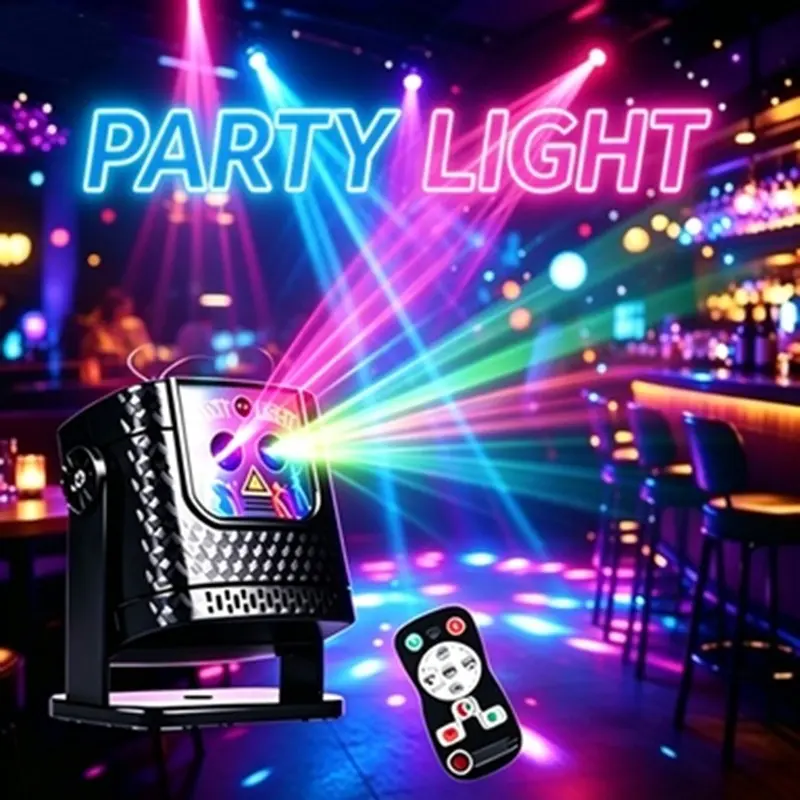 Voice-Controlled Starry Laser Atmosphere Lamp, Colorful Beams, Remote Control Compatible, 1-Click Dancing Effects for KTVs, Bars (Home Improvement Indoor Lighting)