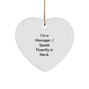 Funny Manager Heart Ornament Gifts from Men to Manager | Christmas Unique Gifts for Office Friends Coworkers