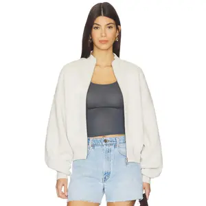 AGOLDE Jensen Zip Up Sweatshirt in Bone