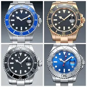 41mm Sport Men's Automatic Mechanical Watch 904L Stainless Steel Black Blue Ceramic Wristwatch