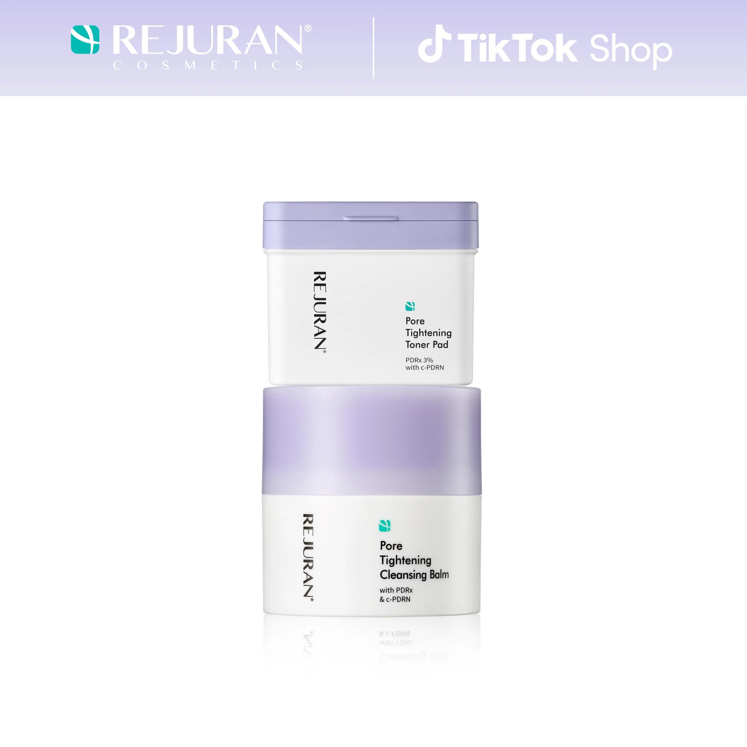 REJURAN Pore Tightening Cleansing Balm and Pore Tightening Toner Pad with PDRx & c-PDRN