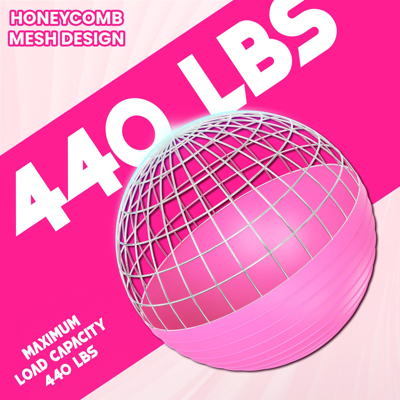 【Free Gift with Purchase】Yagud Yoga Ball Exercise Ball Anti Slip Heavy Duty for Fitness, Balance & Core Workout, with Foot Pump, Pink/Cyan/Purple