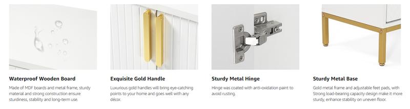 Tribesigns Modern Storage Cabinet, 59 Inch Sideboard Buffet Cabinet with 4 Doors & Gold Metal Base,for Entryway, Living Room, Dining Room Tribesigns Modern Storage Cabinet, 59 Inch Sideboard Buffet Cabinet with 4 Doors & Gold Metal Base,for Entryway, Living Room, Dining Room