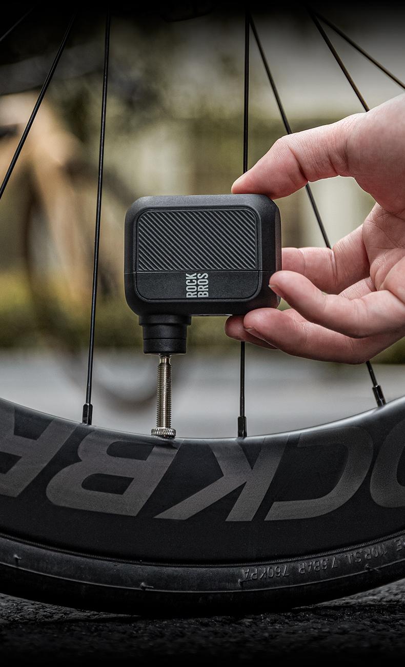 ROCKBROS Mini Bike Pump Portable Bike Tire Pump 100PSI Electric Bike Pump Mini Air Pump Tire Inflator Rechargeable with Presta Schrader Valve ROCKBROS Mini Bike Pump Portable Bike Tire Pump 100PSI Electric Bike Pump Mini Air Pump Tire Inflator Rechargeable with Presta Schrader Valve