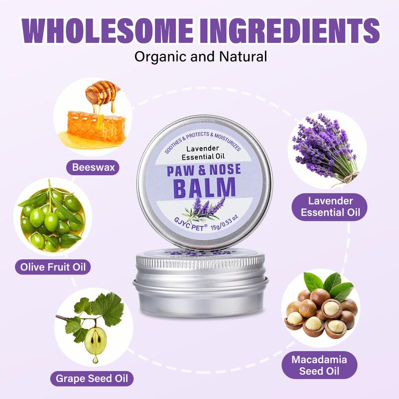 Pet Healing Balm for Paws & Nose - Fast Relief for Dry Cracked Paw Pads & Snouts, Antibacterial, All-Natural Ingredients Paw Balm Nose Balm