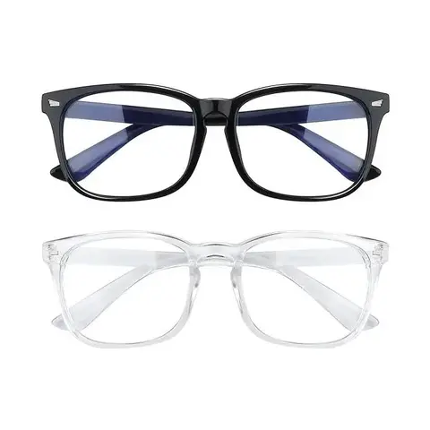Vintage Style Square Geometric Frame Glasses - Unisex High Quality Eyewear, Lightweight Durable, Springy Arm Fit, Flexible Temples, Replaceable Parts, Prescription-Ready, Gaming & Daily Wear, TikTok Shop Back to School 2026 Sohochic DIY Bag Accessory