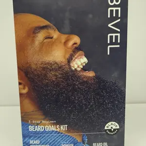 Bevel Beard Goals Kit - 3-Step Regimen with Beard Conditioner, Pomade, & Oil for Grooming