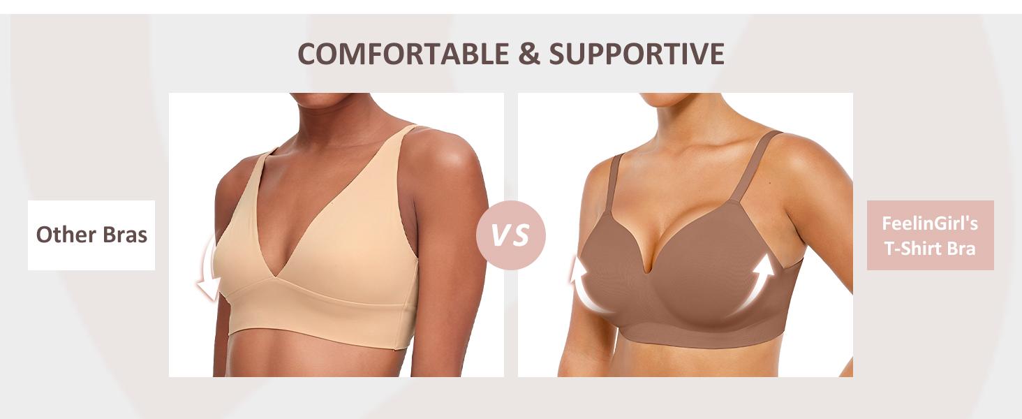 FeelinGirl Wireless Push Up Bra for Women, Seamless Comfort Bralettes No Underwire Supportive Full Coverage Everyday Bras Women Push Up Bra Comfortable Fabric Casual Womenswear Soft Adjustable Comfy Smooth Springtok Halter Neck FeelinGirl Wireless Push Up Bra for Women, Seamless Comfort Bralettes No Underwire Supportive Full Coverage Everyday Bras Women Push Up Bra Comfortable Fabric Casual Womenswear Soft Adjustable Comfy Smooth Springtok Halter Neck