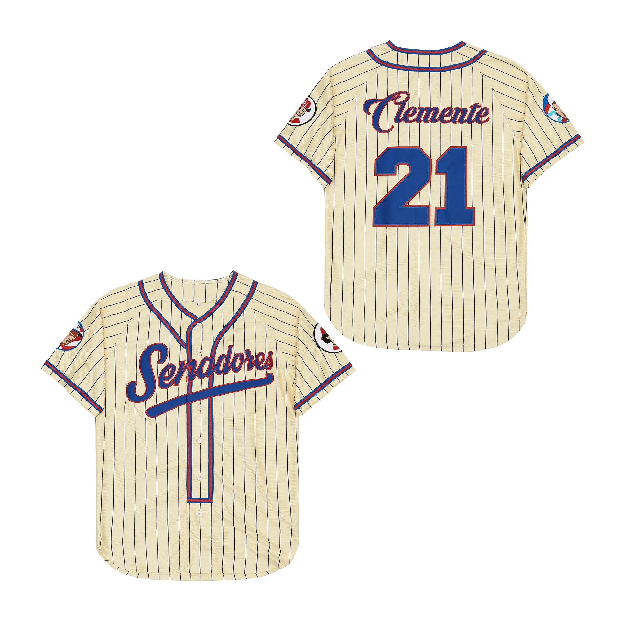 Men's Limited Edition #21 Senator Roberto Clemente Pinstriped Sports Baseball Jersey - Machine Washable Professional Sports Apparel Collectible