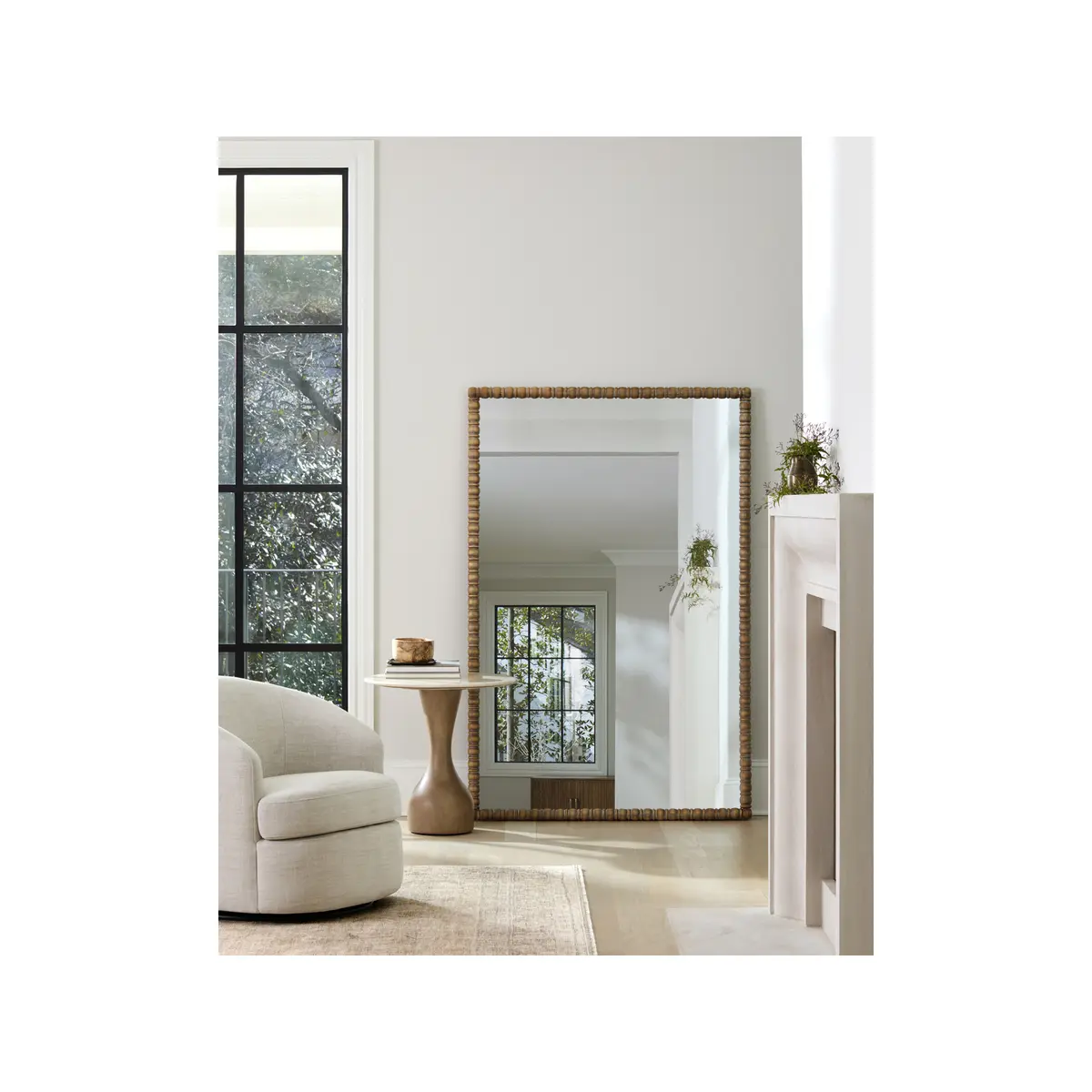 Livabliss Galey Alix Karling Blair Traditional Wall-Mounted Wooden Interior Mirror - Antiqued Brown Pine Accent, Rectangle, 37"h x 24"w x 2"d for Home Decor