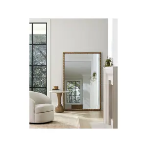 Galey Alix x Livabliss Karling Blair Accent Mirror Decoration Wall Antiqued Brown Wooden