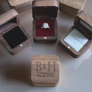 Custom Wooden Wedding Ceremony Ring Box