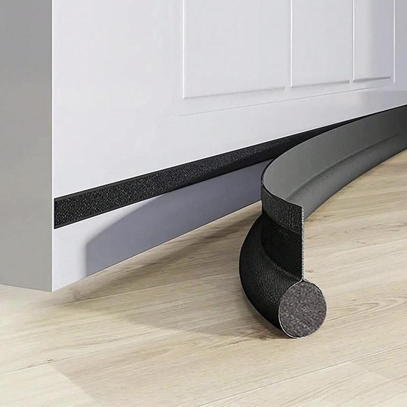 36" Door Draft Stopper-Adjustable Black Door Seal Strip for Bottom of Doors, Weather Stripping Draft Guard