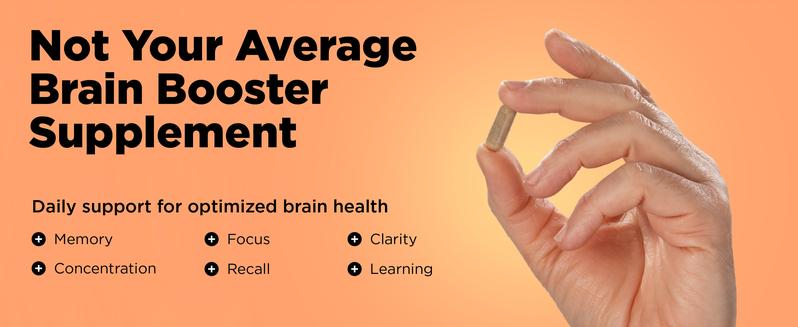Brain Supplements for Memory & Focus | Nootropic with Bacopa Monnieri, Ginkgo Biloba & Rhodiola | Caffeine-Free Mental Clarity & Cognitive Support | 30 Capsules