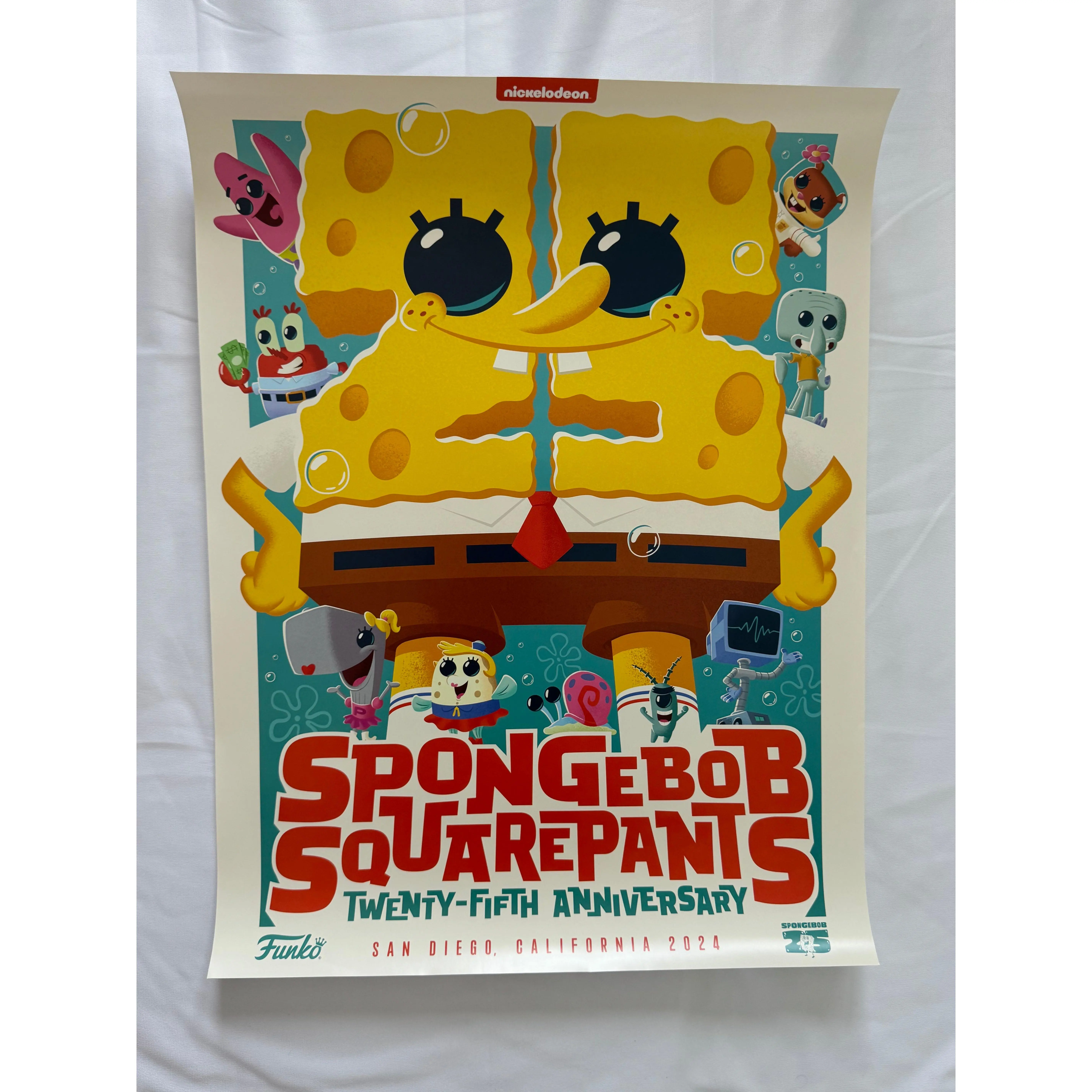 SPONGEBOB 25TH ANNIVERSARY 18"x24" Original Promo TV Poster SDCC 2024 MINT FUNKO