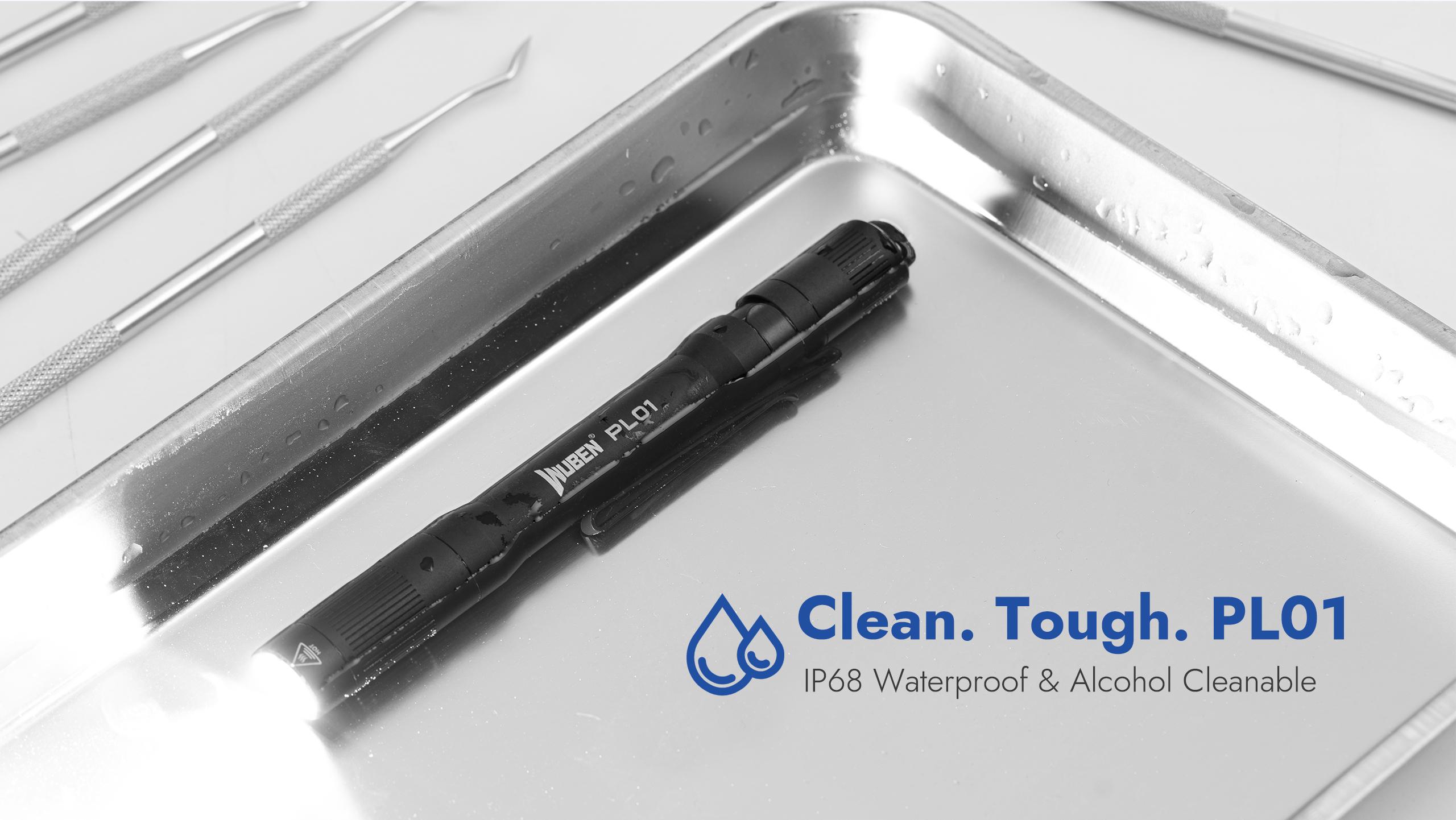 WUBEN PL01 LED Pen Light, 1–650 Lumens, CRI90+ Natural White, USB-C Rechargeable & Compatible with 2 AAA Batteries, Clip-On Torch for Tight Spaces, Police, Engineers & Medical Use, outdoorfun